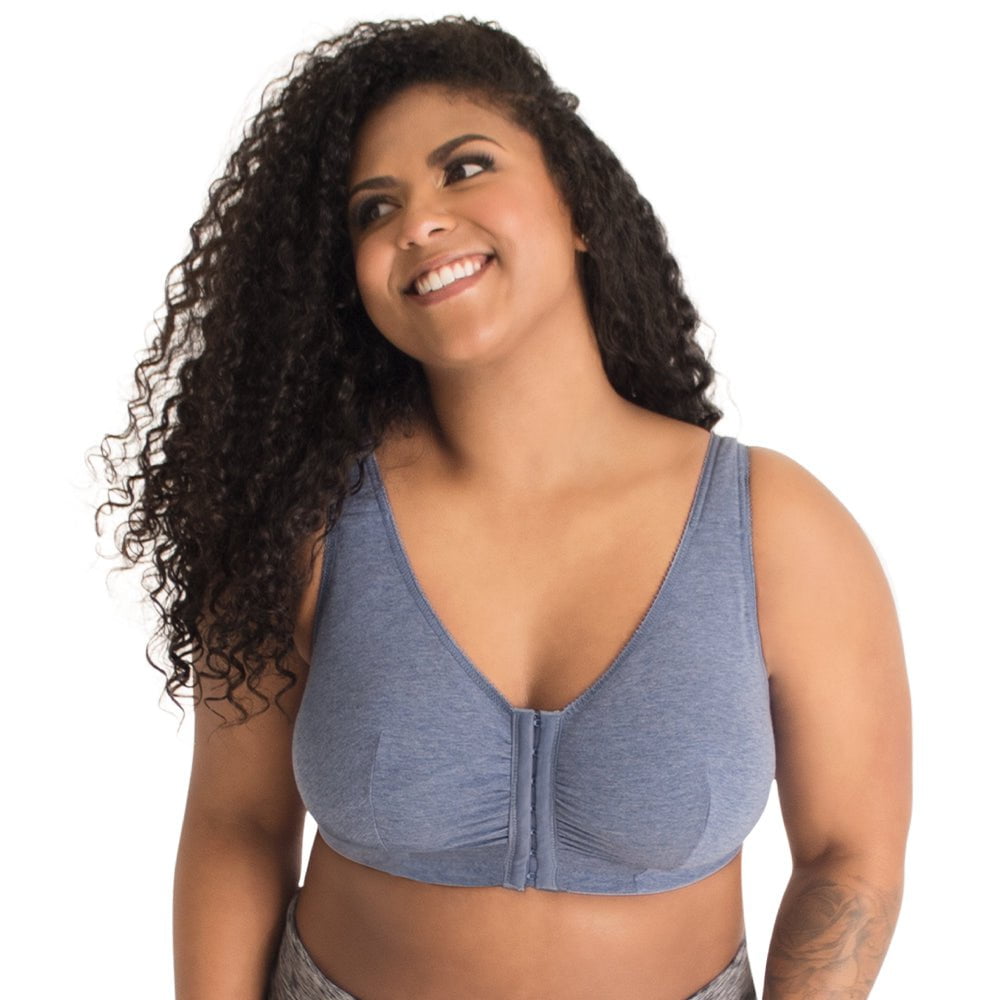 Meryl Front Close Cotton Plus Size Lounge & Sleep Bra - Style Gallery