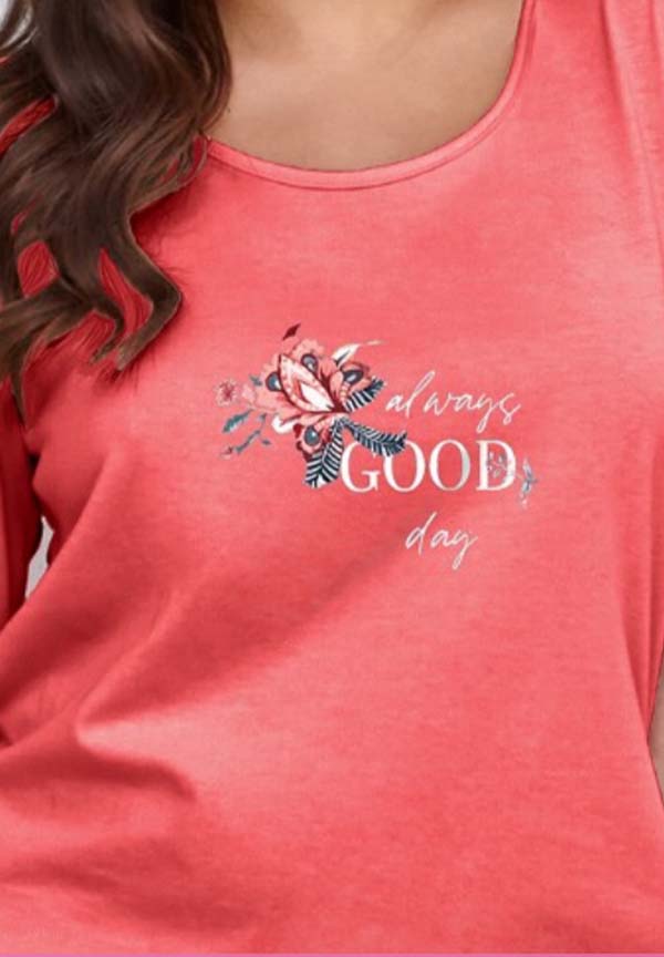 Women Millie Short Sleeves Nightdress Brick Red