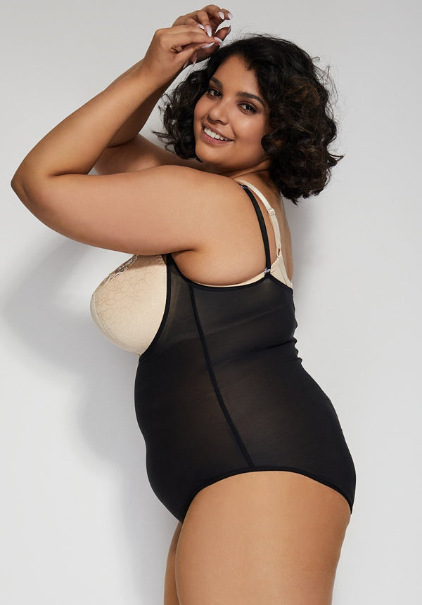 Women Shaping Bodysuit with Crotch Fastening