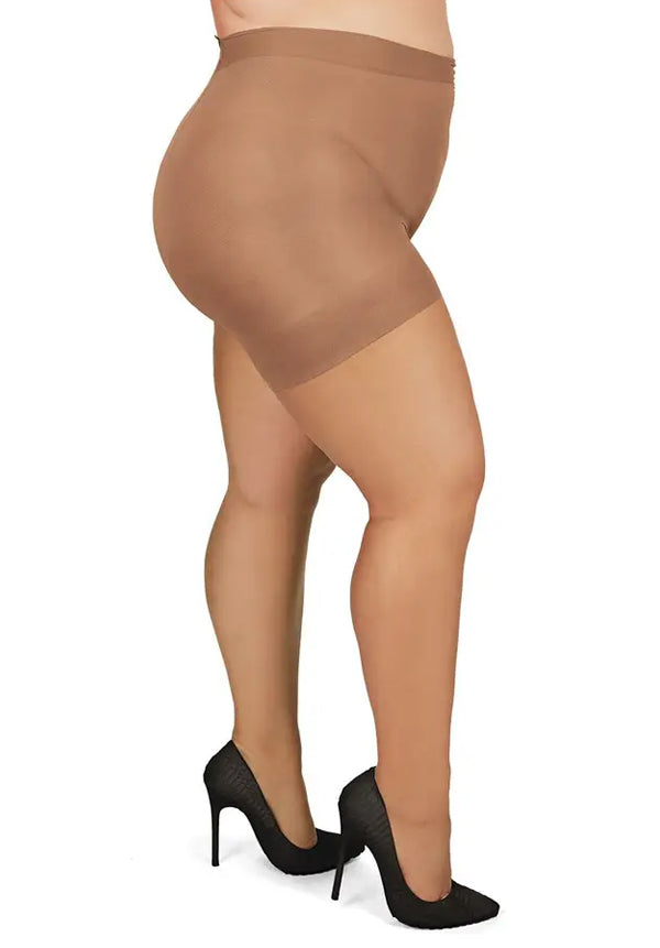 MeMoi Plus Size Curvy Ultra Sheer Control Top Pantyhose