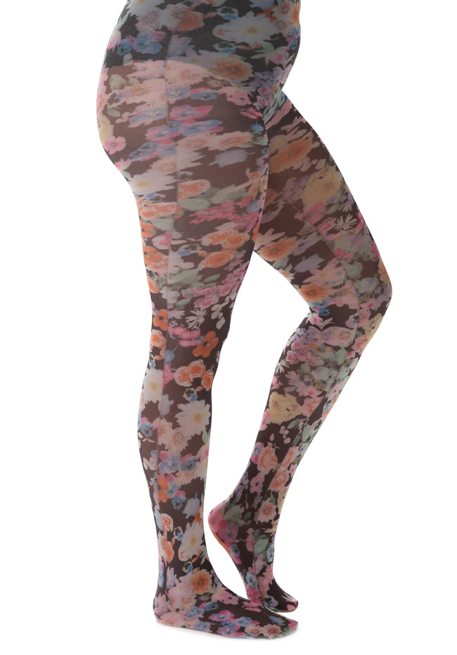 Midnight Garden Printed Tights