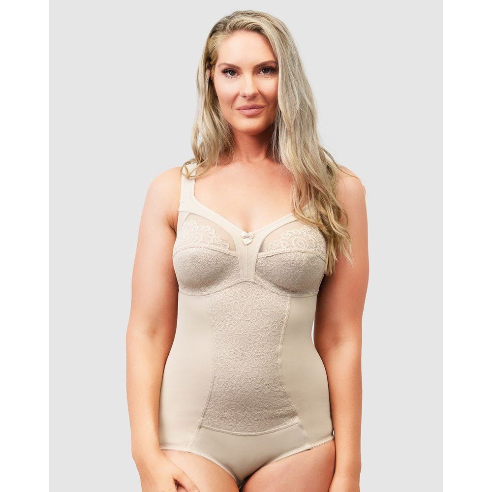 Wide Strap Supportive Bodysuit With Lace - Style Gallery