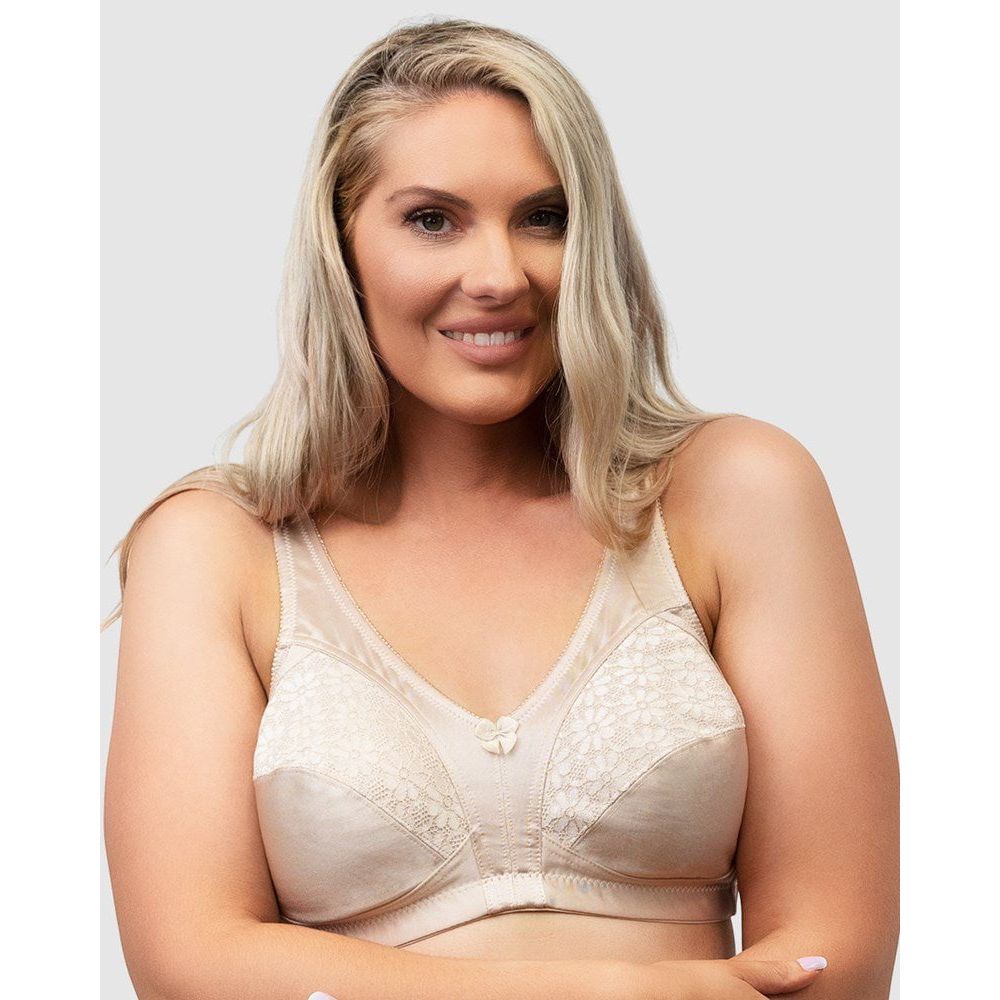 Firm Control Plus Size Wirefree Bra With Lace - Style Gallery