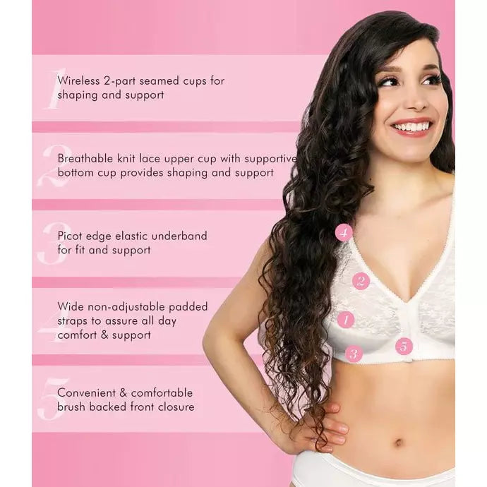 Front Close Wireless Lace Posture Bra - Style Gallery