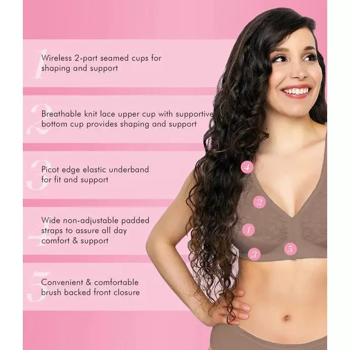 Front Close Wireless Lace Posture Bra - Style Gallery