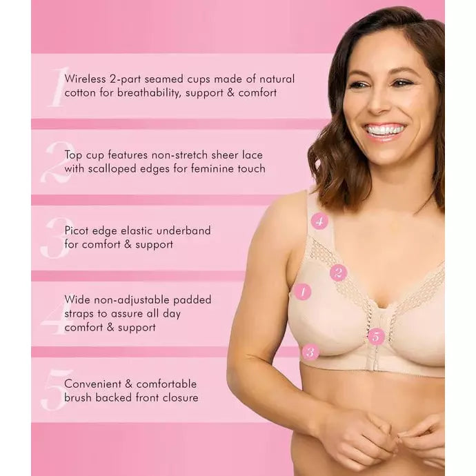 Front-Close Cotton Posture Control Bra - Style Gallery