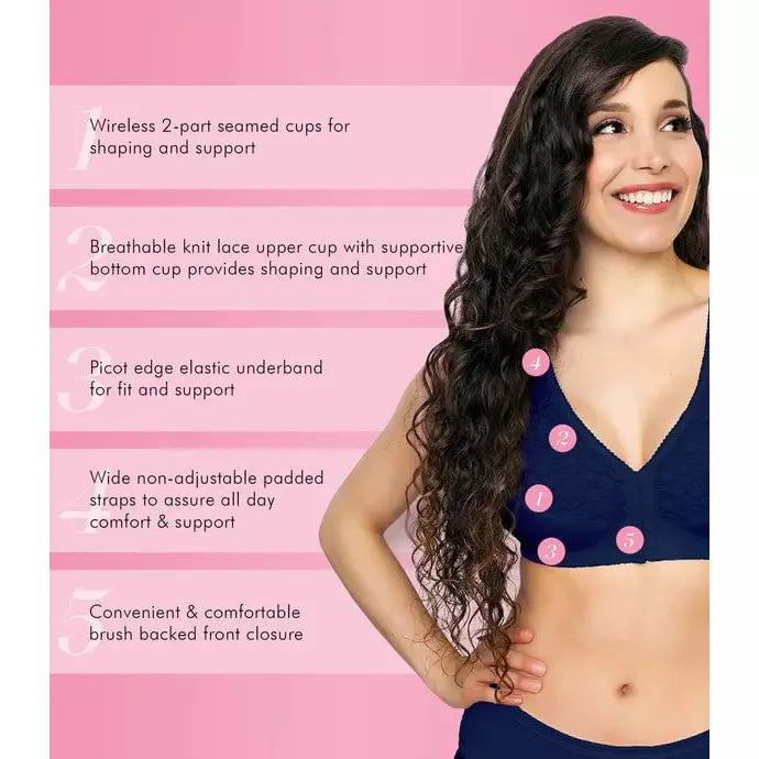 Front Close Wireless Lace Posture Bra - Style Gallery