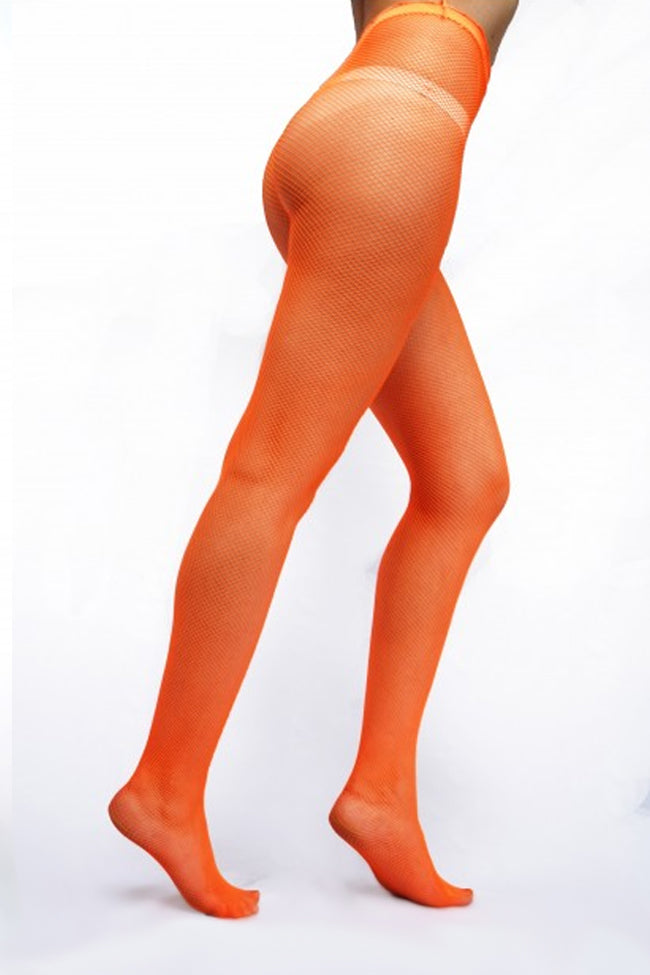 Pamela Fishnet Tights Flo Orange