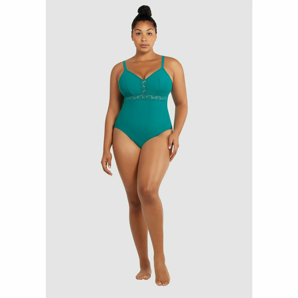 Brigitte Low Back One Piece Swimsuit with Lace - Style Gallery