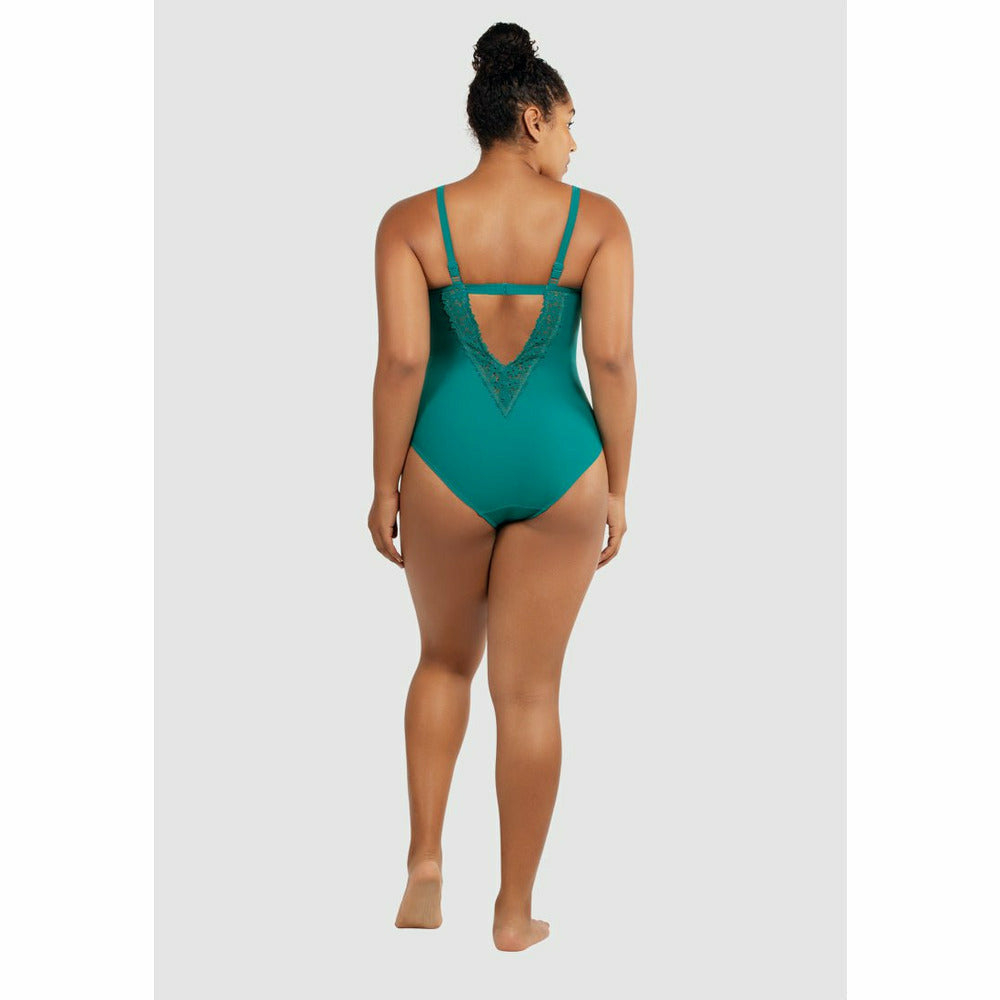 Brigitte Low Back One Piece Swimsuit with Lace - Style Gallery