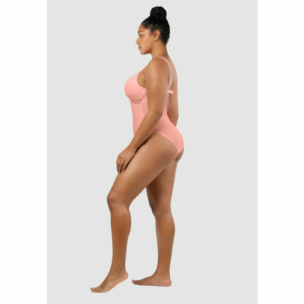 Brigitte Low Back One Piece Swimsuit with Lace - Style Gallery