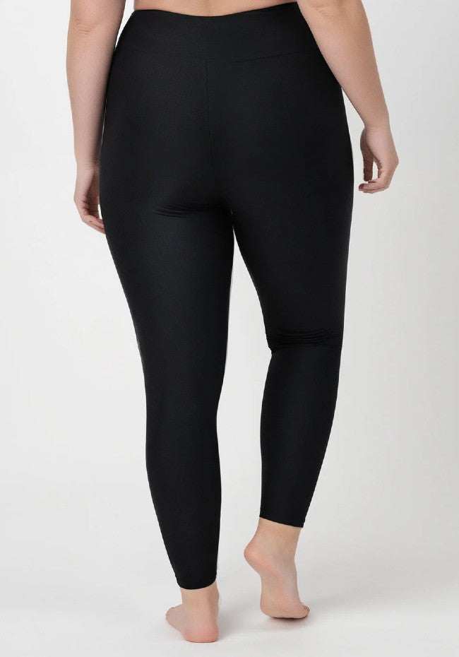 Plus Size Long Swim Leggings by Calypsa (Black)