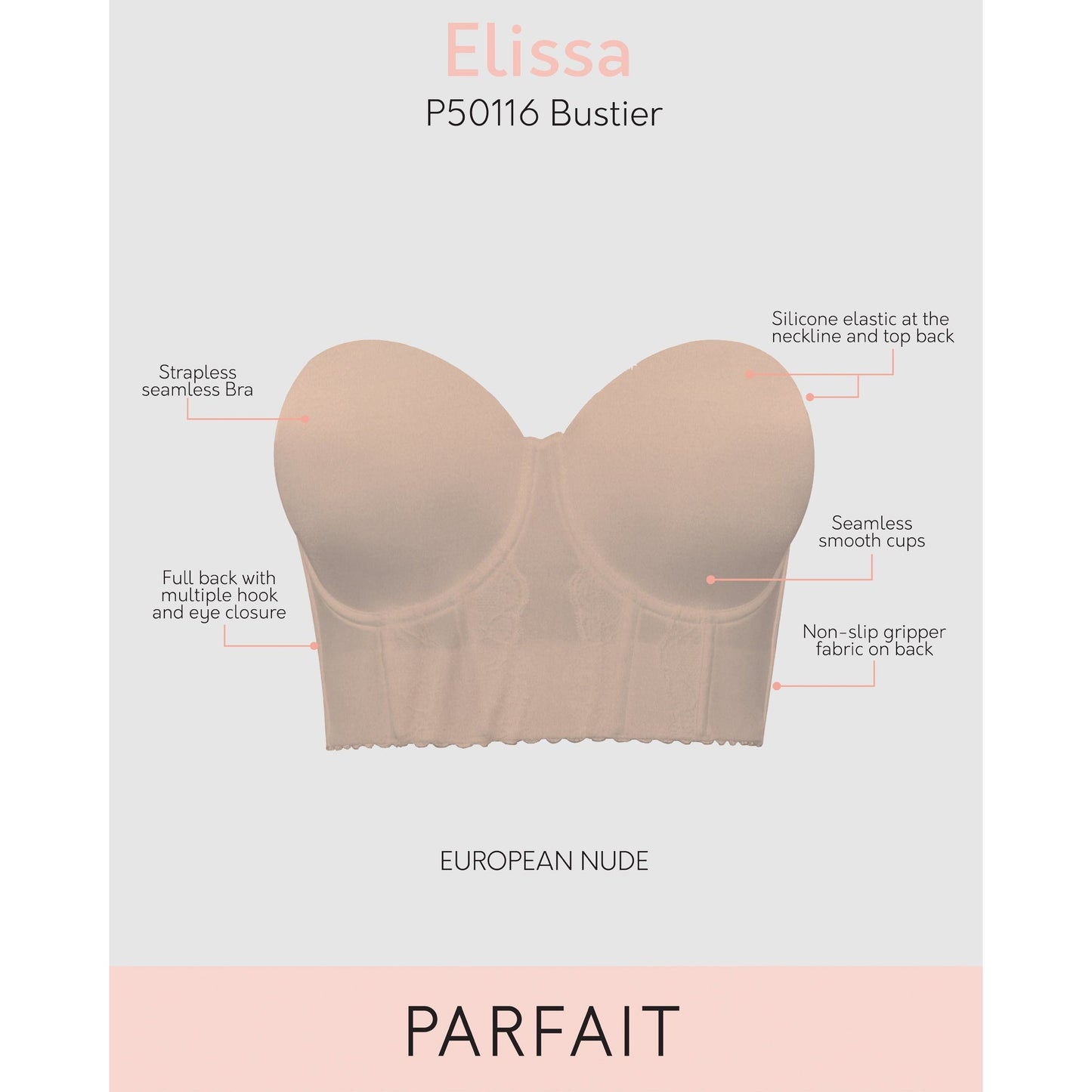 Elissa Seamless Padded Longline Strapless Bra - Style Gallery