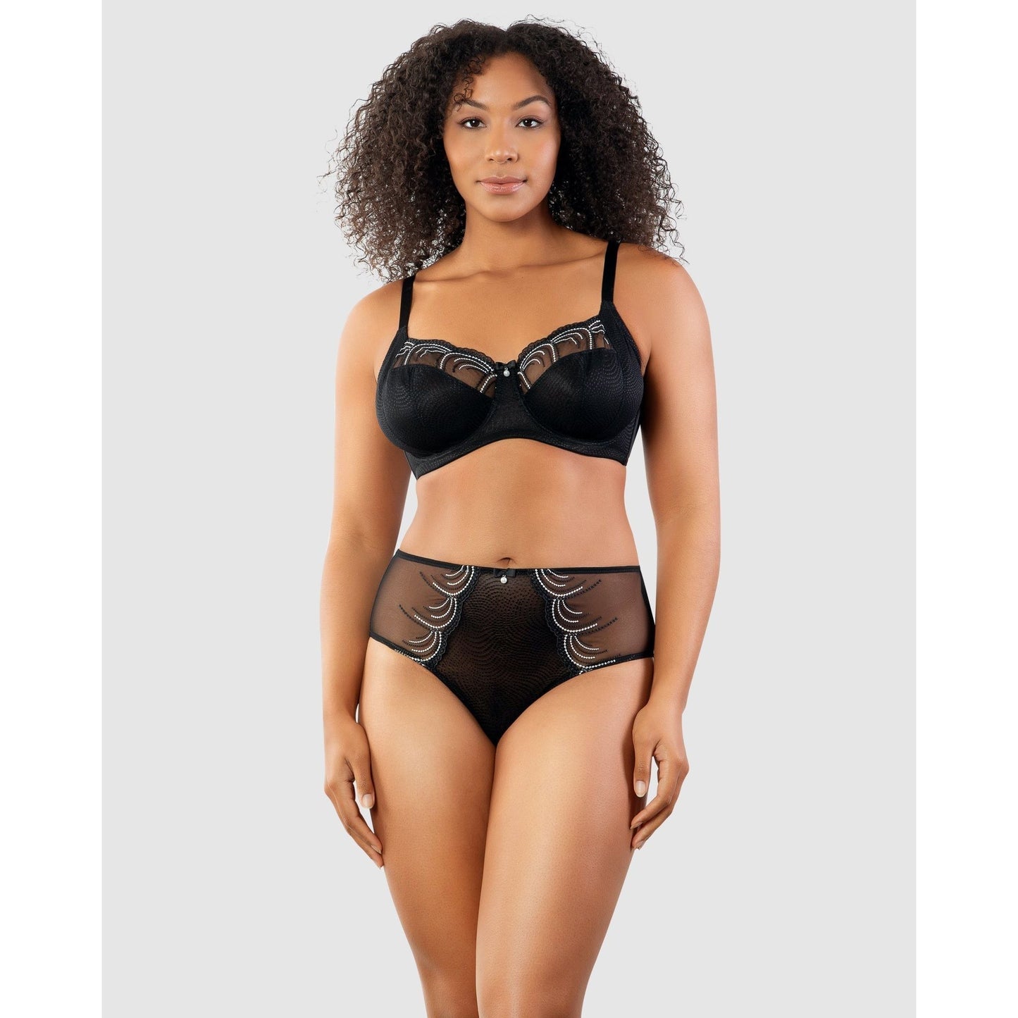 Pearl Wired Unlined Full Bust Bra With Embroidery - Style Gallery