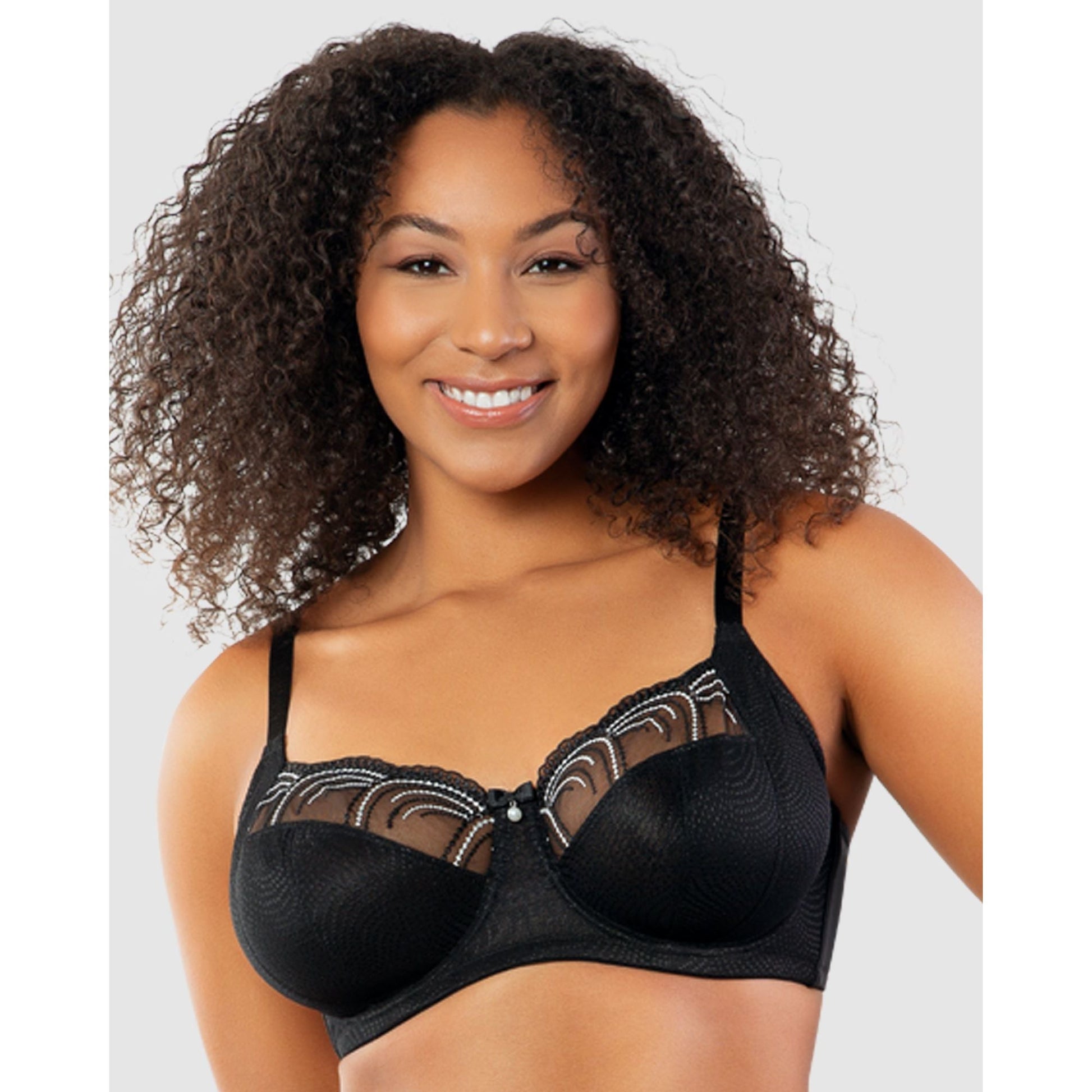 Pearl Wired Unlined Full Bust Bra With Embroidery - Style Gallery