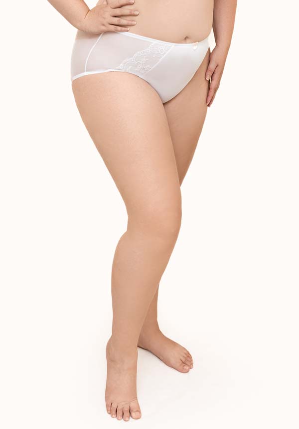 Brooke Women Lace Side Plus Size Hipster Brief Ivory