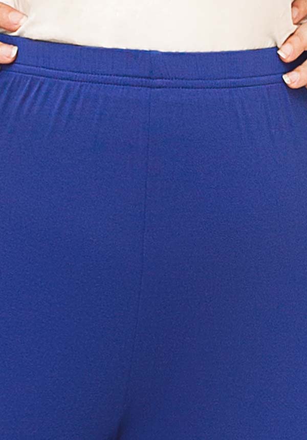 Plus Size Pj Pants Pull On with Tapered Legs Blue Color
