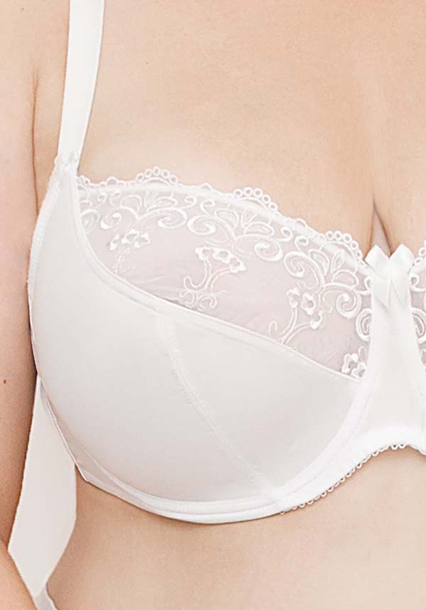 Rita Lace Cup Underwire Balcony Plus Size Underwire Bra White
