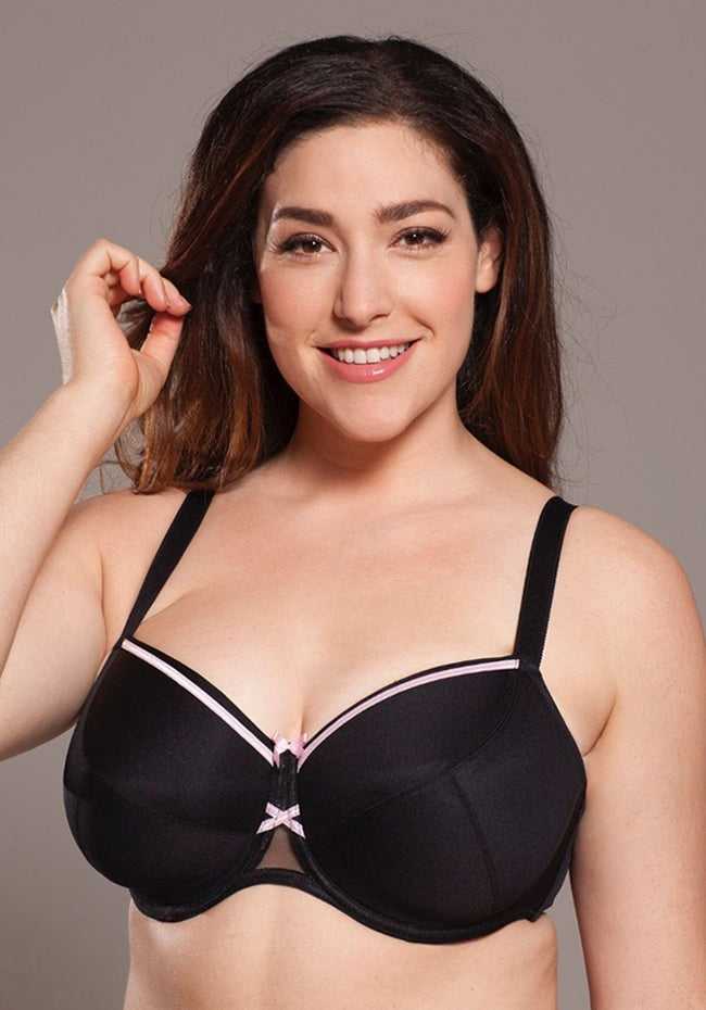 Plus Size Softly Molded Underwire Balconette Bra Black