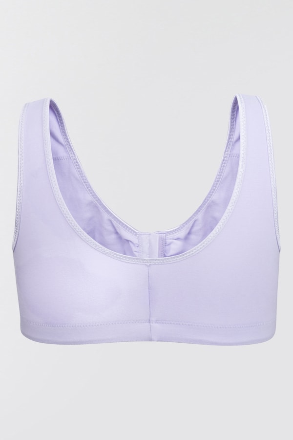 Cotton Front Close Bra Lilac