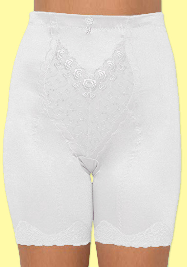 Super Firm Long Leg Panty Girdle White