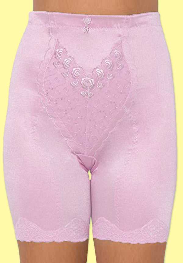 Super Firm Long Leg Panty Girdle Pink