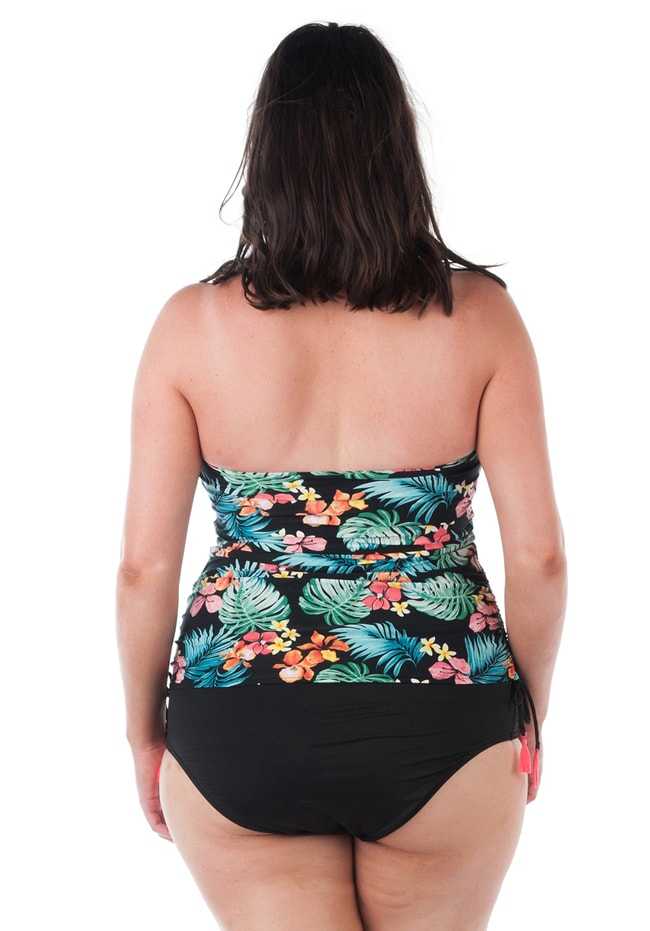 Tropical Waist-Shaping One Piece Swimsuit with Padded Bra DD E