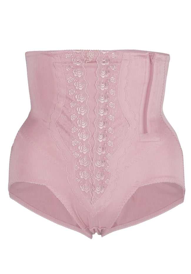 Super Firm Zip Up Panty Girdle Pink