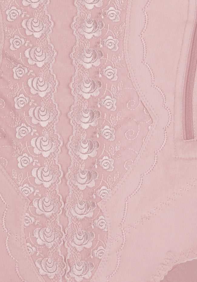 Super Firm Zip Up Panty Girdle Pink