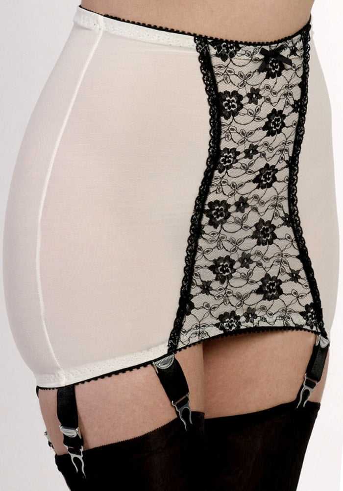 Women's 6 Strap Power Mesh Girdle Pearl