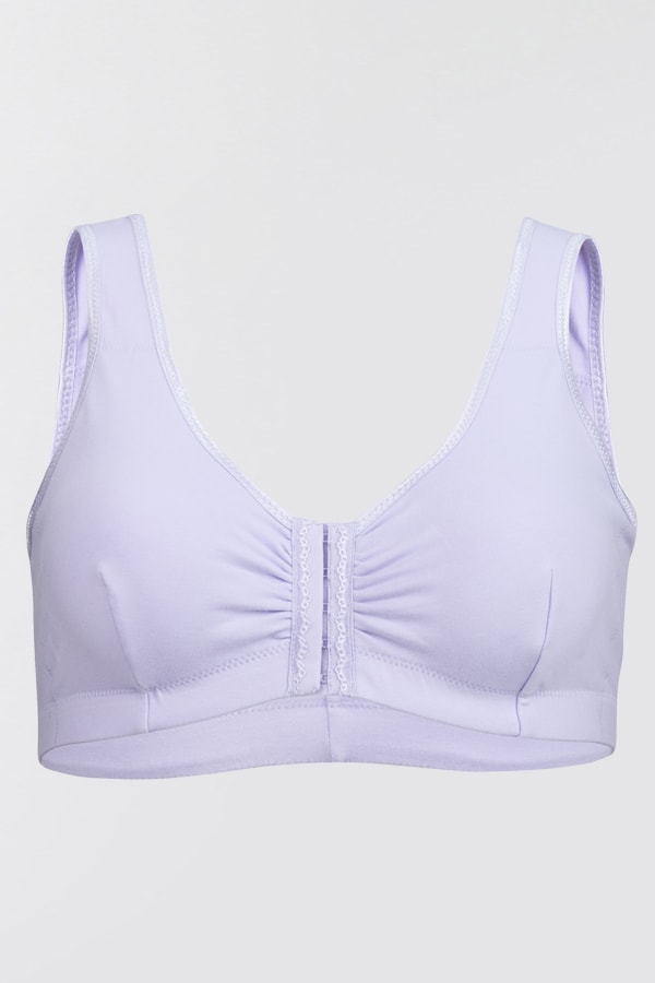 Cotton Front Close Bra Lilac