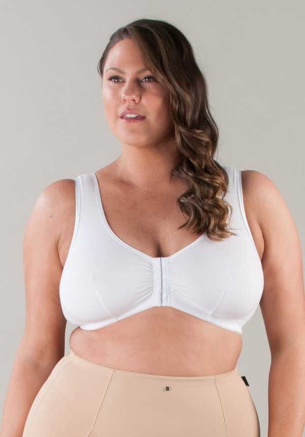 Cotton Front Close Bra White