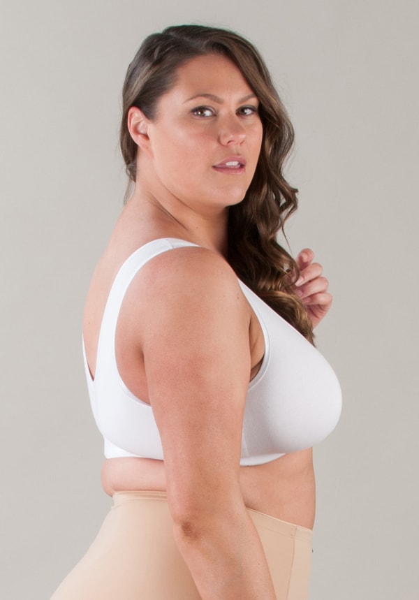 Cotton Front Close Bra White