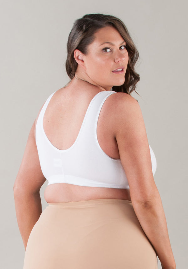 Cotton Front Close Bra White