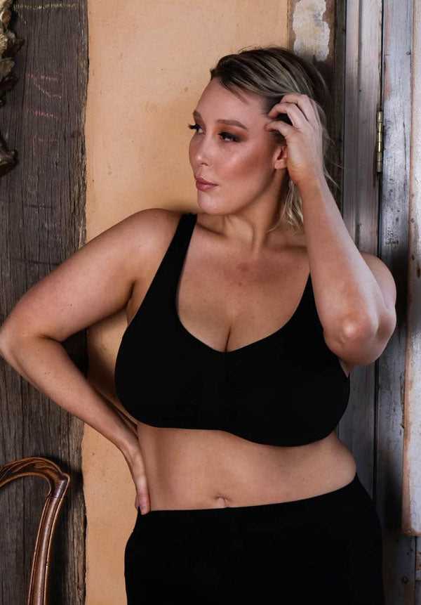 Wirefree Cotton Leisure Bra Black