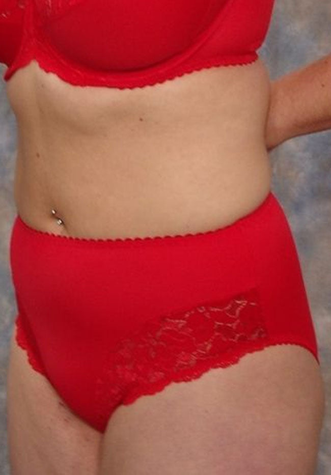 Women's Red & Jersey Elegant Full Brief