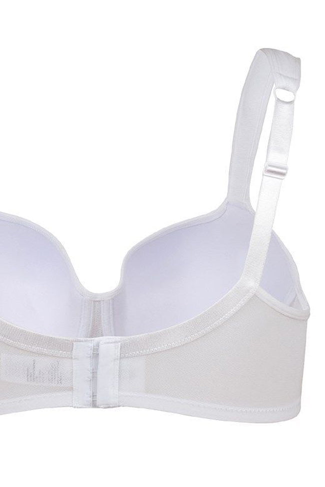 White Molded Plunge Wide Strap Bra