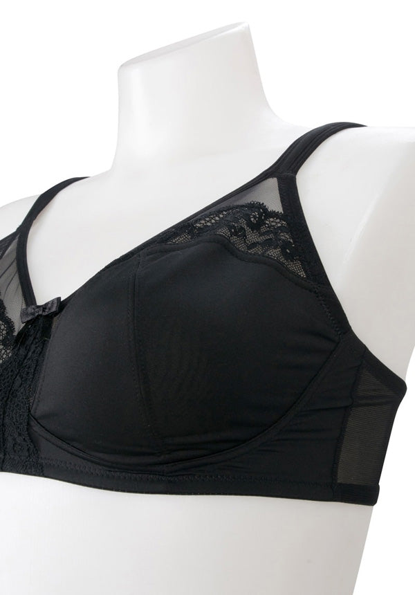Diana No-Wire Soft Padded Straps Minimizer Bra Black (Please Size Up)