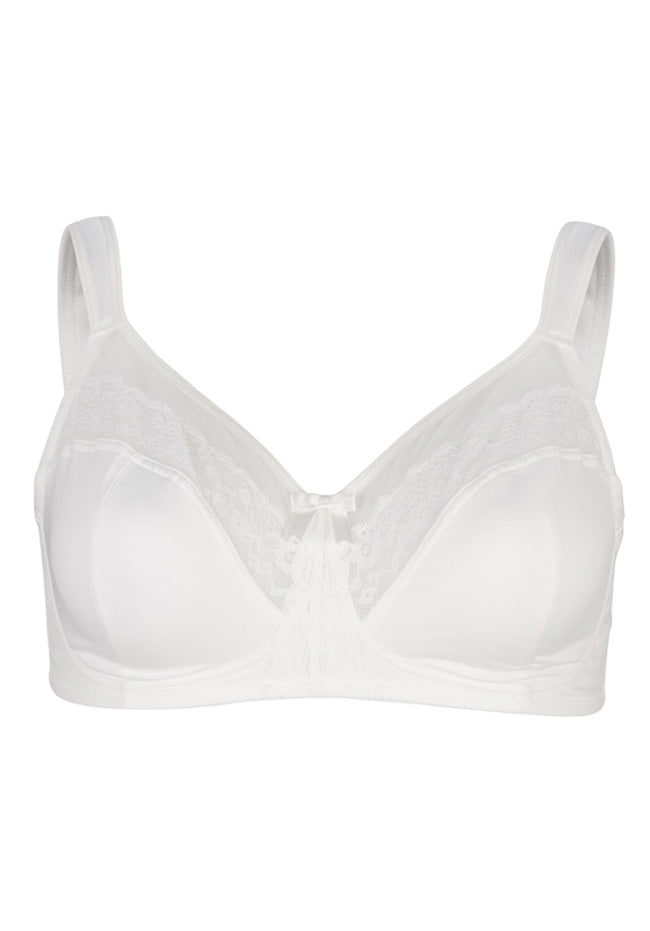 Diana No-Wire Soft Padded Straps Minimizer Bra White (Please Size Up)