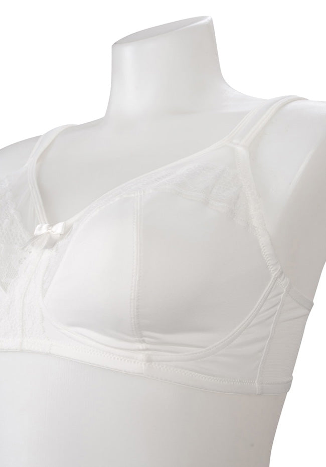 Diana No-Wire Soft Padded Straps Minimizer Bra White (Please Size Up)
