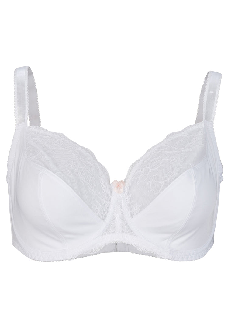 Plus Size Bras Brooke Underwired Lace Non-Padded Balcony Bra Ivory