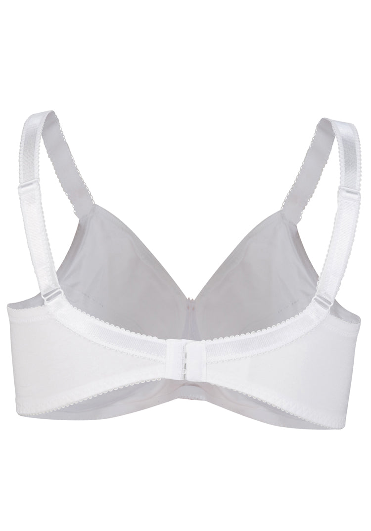 Brooke Non-Wired Cotton with Lace Bra Ivory