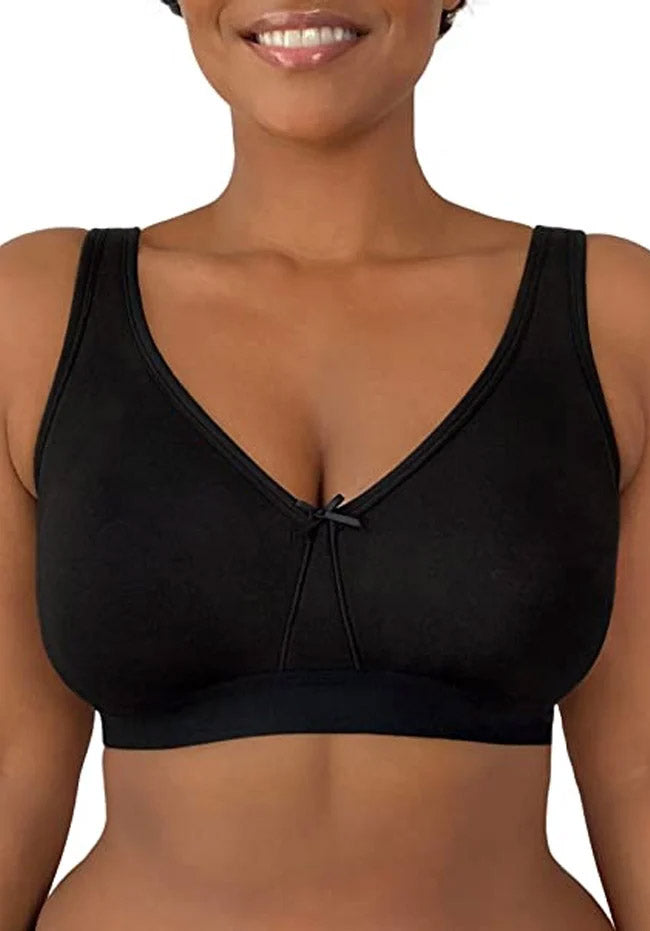 Wirefree Thick Cotton Seamless Bra Black