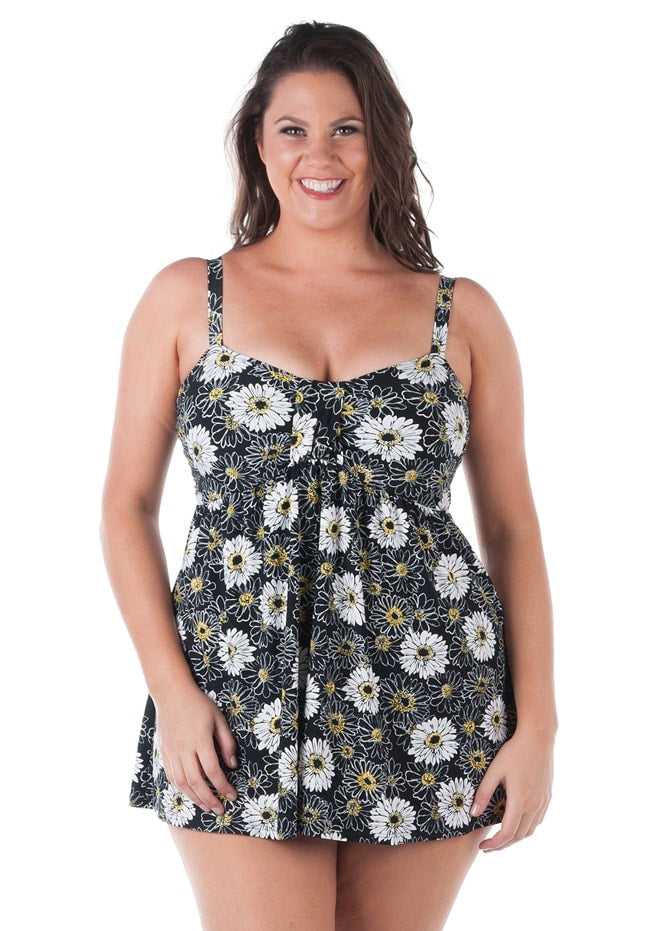 Daisy Floral Swimdress with Padded Bra DD E F G