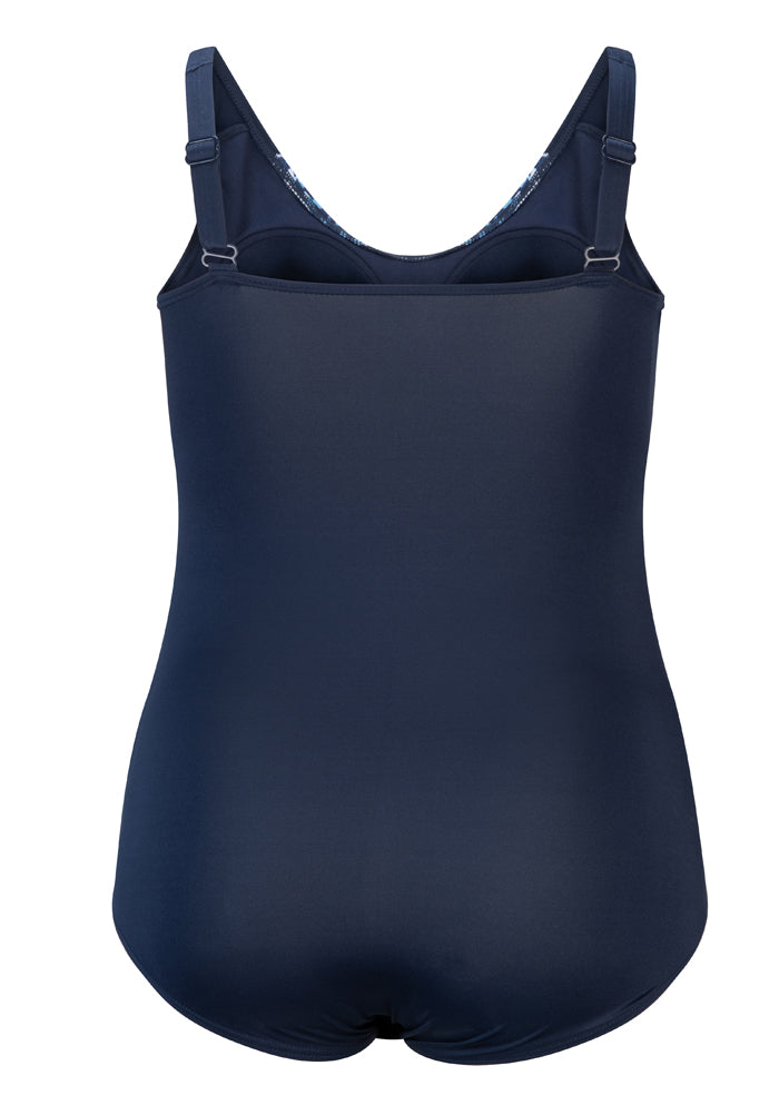 Moroccan Print Onepiece Bather with Wirefree Soft Bra D-E