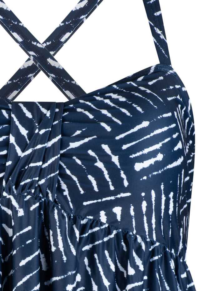 Waffle Print Swimdress with Wirefree Soft Bra D-E