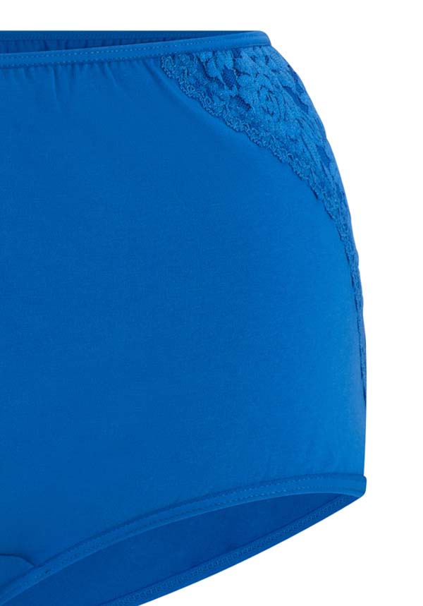 Women Cotton & Lace Full Brief (Blue)