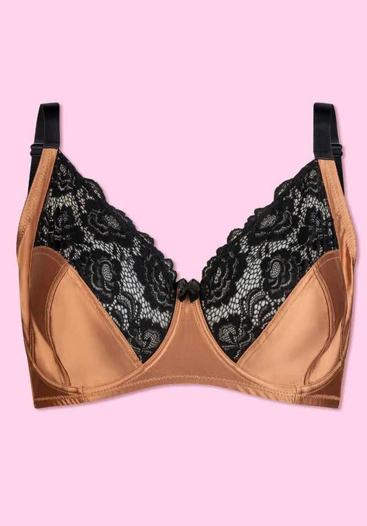Vivian Satin and Lace Full Cup Underwired Bra