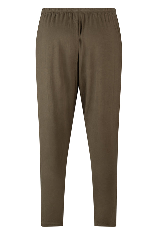 Plus Size Tapered Leg Stretch Pants Khaki