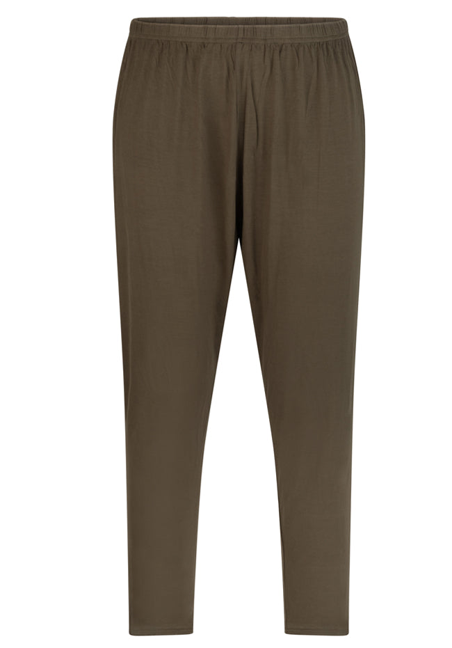 Plus Size Tapered Leg Stretch Pants Khaki